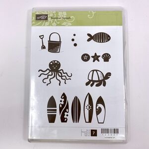 Stampin Up! Set of 7 Stamps ~ Summer Splash ~ Sea Sand Surf & Beach - Not Sealed